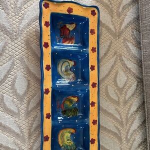 Colorful Rooster Ceramic Tray